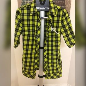 Bright green, black and gray dress shirt